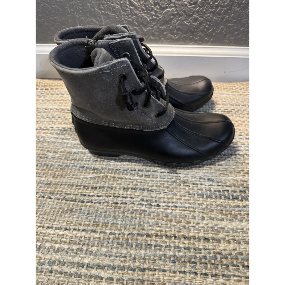 Sperry Saltwater Duck Boots Size 7 Black Gray